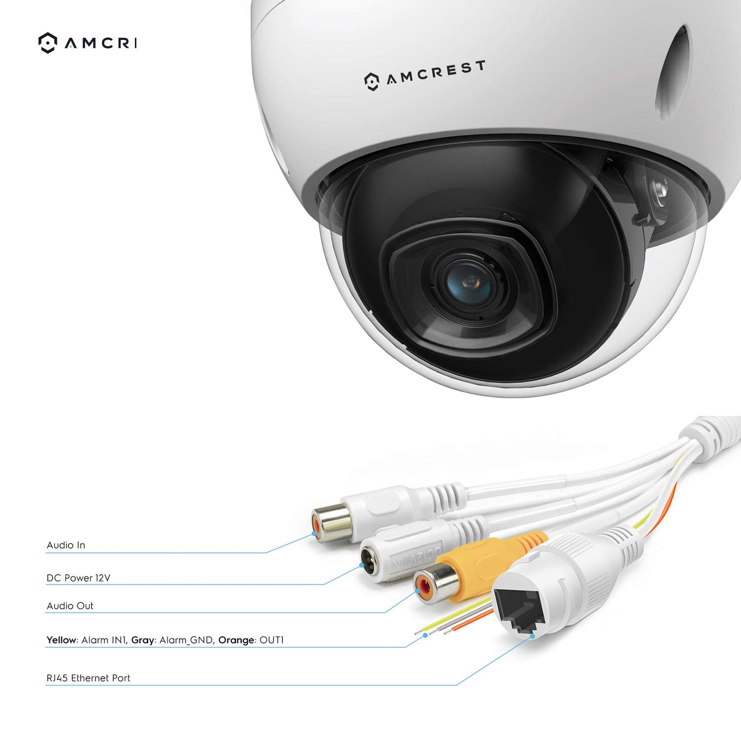 Amcrest UltraHD 4K (8MP) AI Outdoor Security POE IP Camera, 4K @30fps, Face Detection, Human & Vehicle Detection, IK10 Vandal Resistant Dome, MicroSD