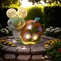 ASTRAEUS Solar Snail Statue Garden Light Figurine Outdoor Decor with 5 LED Lights Lawn Decor Statue Unique Christmas Birthdays Housewarming Gift