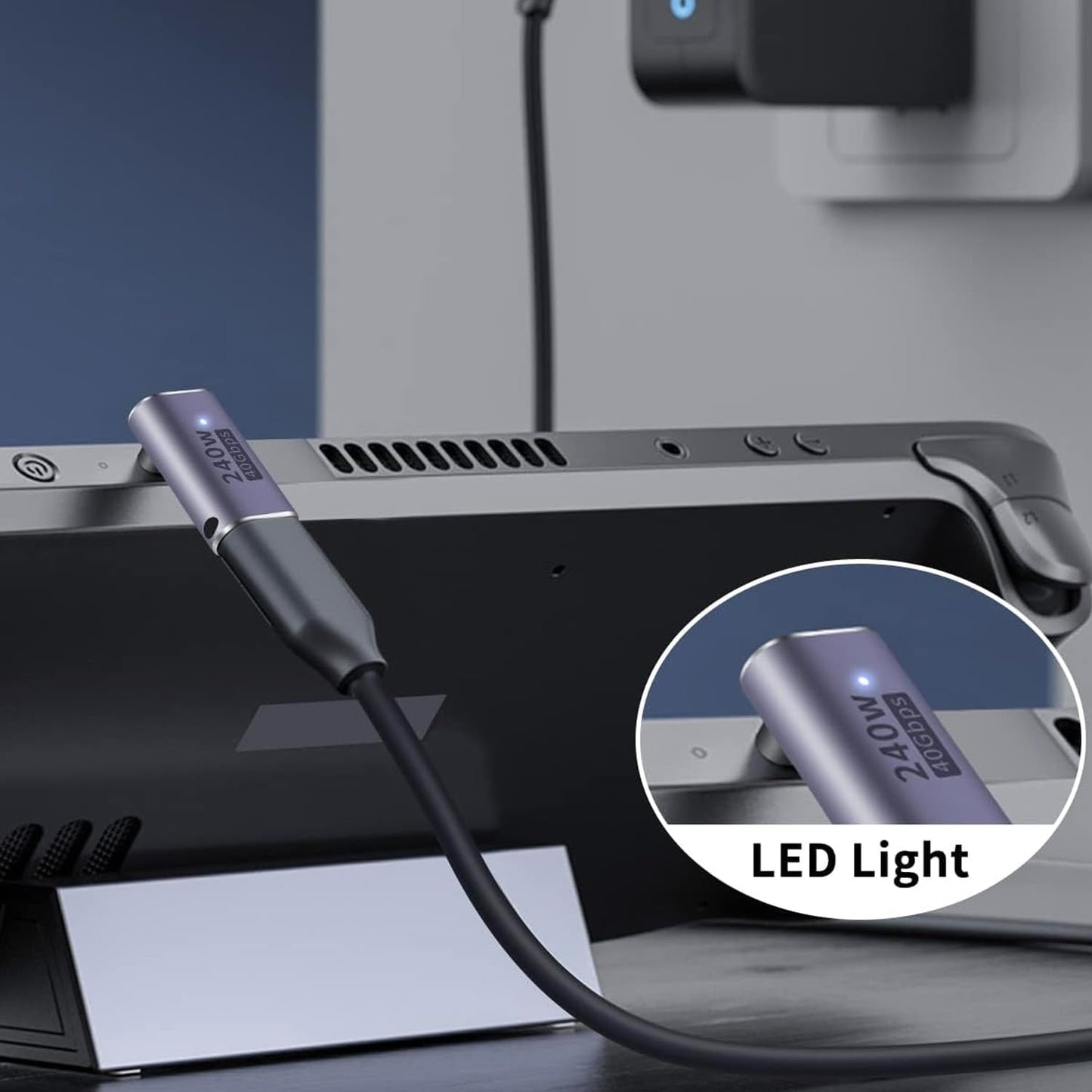 USB C 90 degree, Right Angle Adapter,USB C Female to Female Adapter240W PD, 40Gbps and 8K video]supports Thunderbolt 4/3 cable for laptops, tablets…