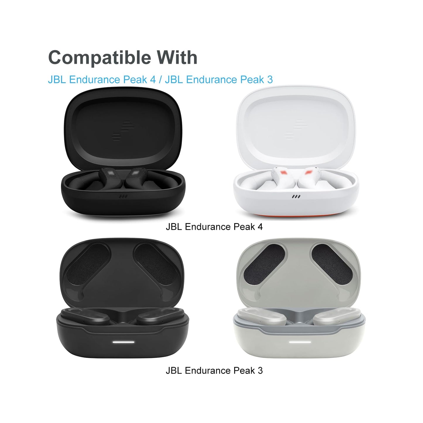 Klowcok Foam Ear Tips Replacement for JBL Endurance Peak4 / Peak3 / Peak II Earbuds, 3 Pairs (S/M/L) (Black)