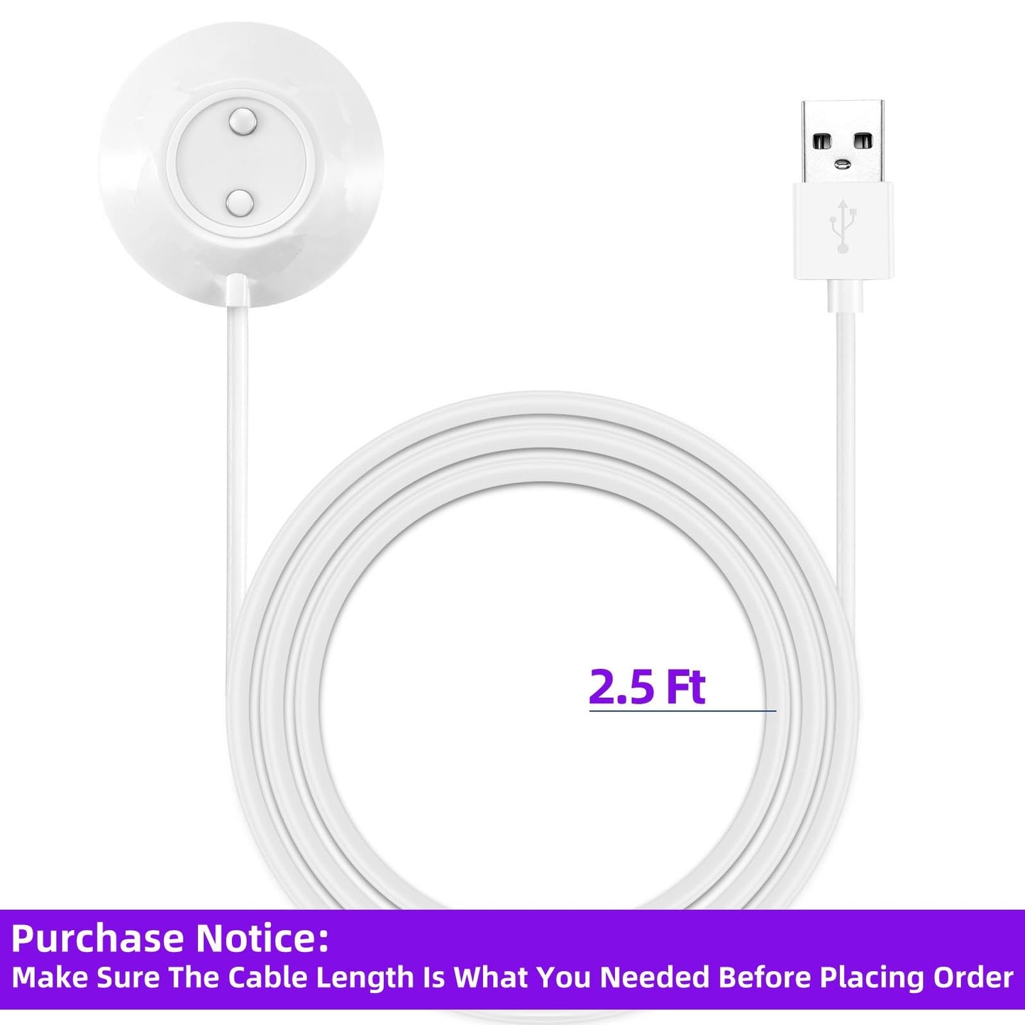 Densleonis Rose Replacement Charger, 12mm Magnetic Standing Dock Station Fast Charging USB Cable for Rose Only -2.5Ft