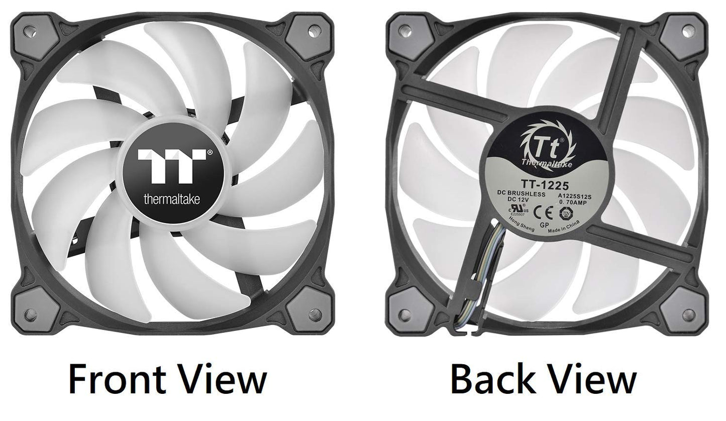 Thermaltake Pure Plus 12 RGB TT Premium Edition 120mm Software Enabled Circular 9 Controllable LEDs RGB PWM Case Radiator Fan 3Pack, TT RGB PLUS