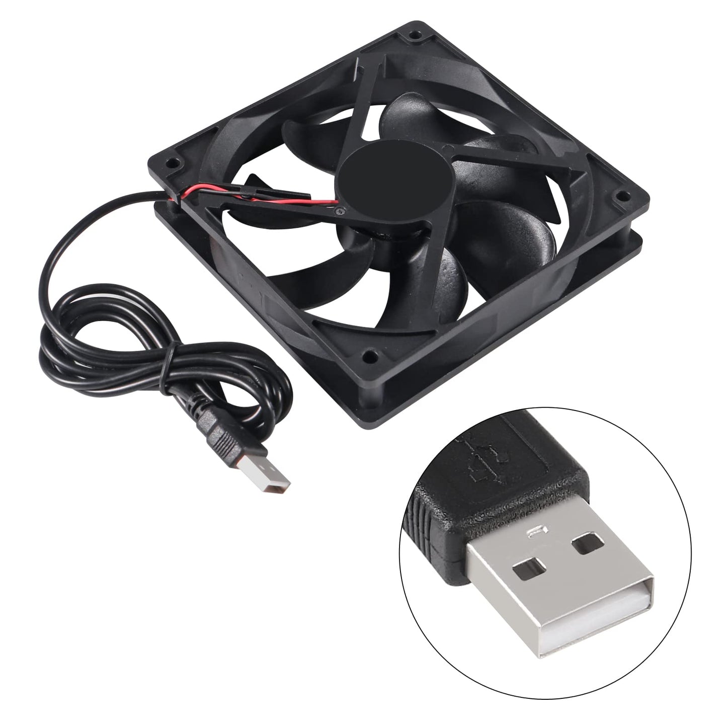 UMLIFE 2PACK 120mm 5V USB Computer PC Fan, 120mm Fan 5V USB Brushless 12025 120x25mm for Cooling PC Computer Case CPU Coolers Radiators