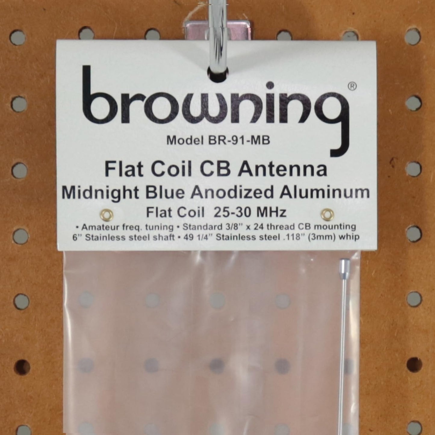 Browning BR-91MB BR-91 63-in. 15,000-Watt Flat-Coil CB Antenna with 6-in. Shaft (Midnight Blue)