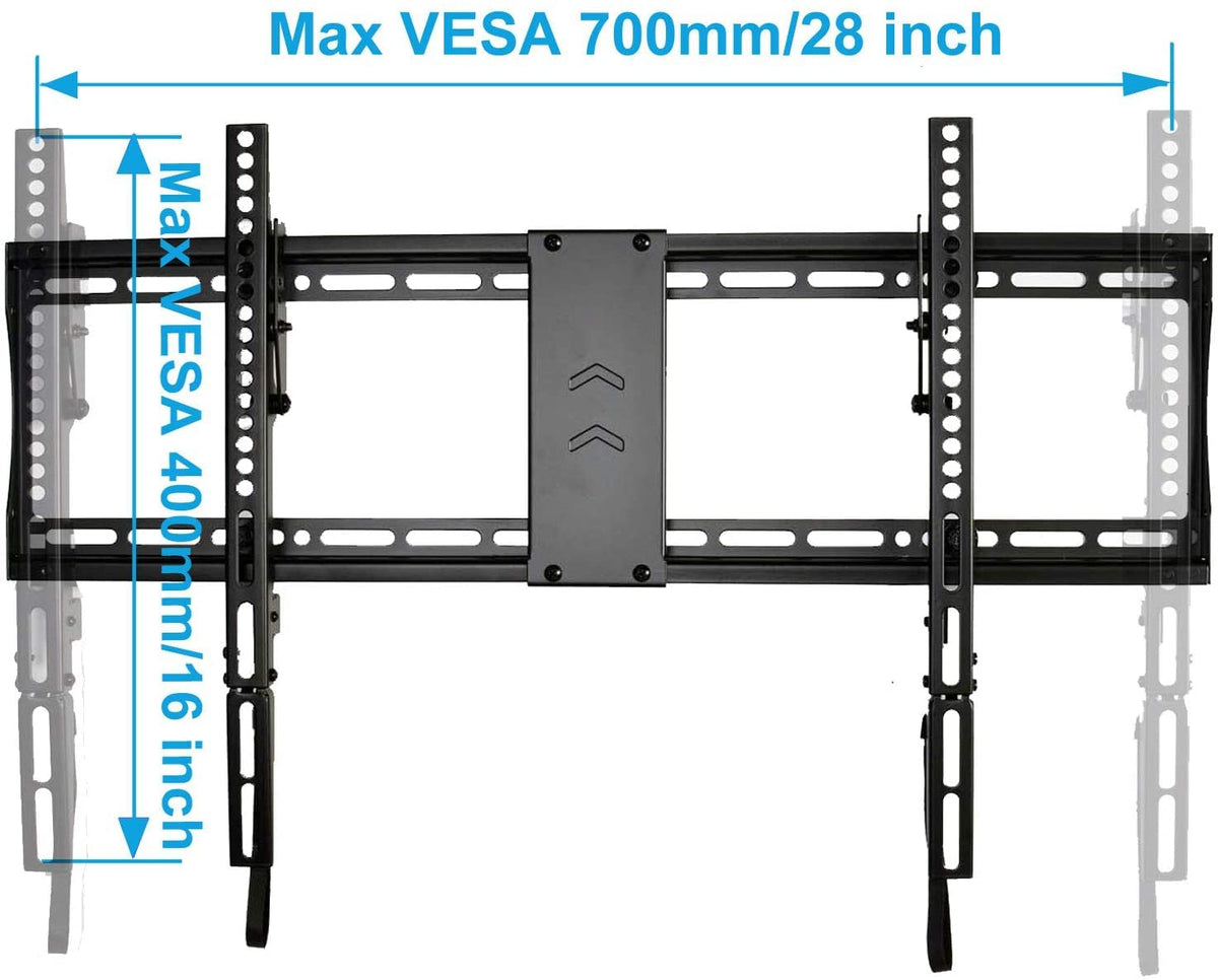 VideoSecu Tilt TV Wall Mount Bracket for Most 23"- 65" LCD LED Plasma TV Flat Panel Screen with VESA 200x100 to 600x400mm, Load Capacity 165lbs, 15 Degree Tilt up or down - Bonus 10 ft HDMI Cable and Magnetic Bubble Level MF608B BBM
