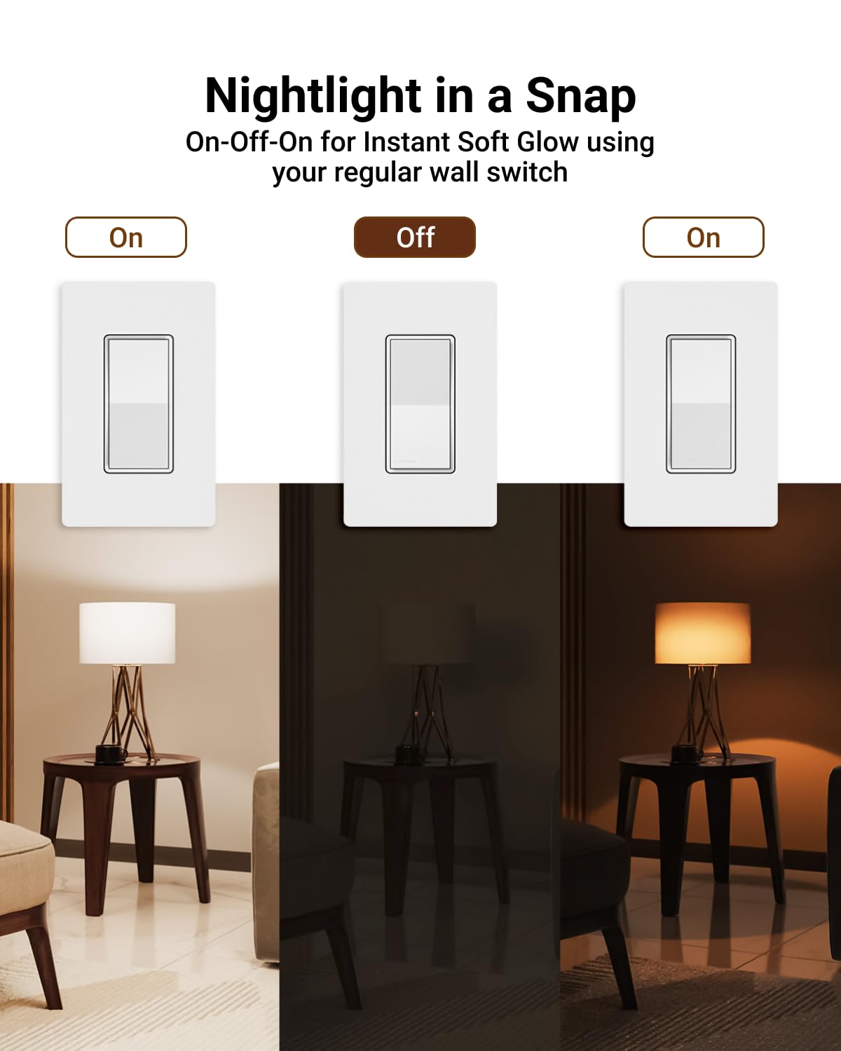 Sunco 6 Pack A19 LED Bulbs with Built-in Night Light, Dimmable