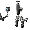 DINESK Super Clamp with Dual Ball Head Magic Arm, 1/4"-20 & 3/8"-16 Threads, Phone/Action Camera Mount Adapte for Desktop Tripod Canon Nikon DSLR