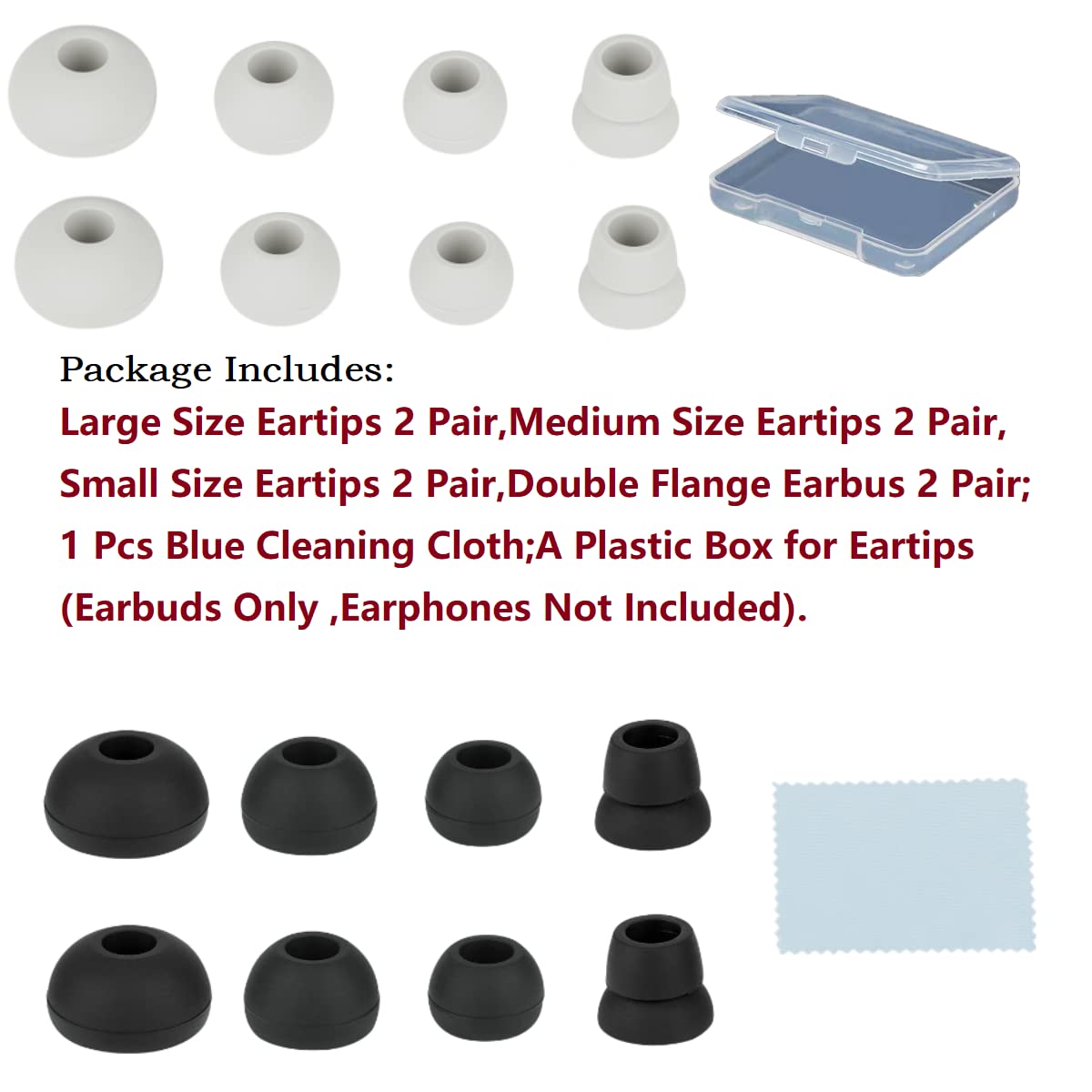 Ear Bud Replacement Pieces Silicone Earbuds Buds Set Compatible with Monster Beats Dr. Dre Powerbeats 3 Wireless Stereo Earphones,8 Pairs Black…