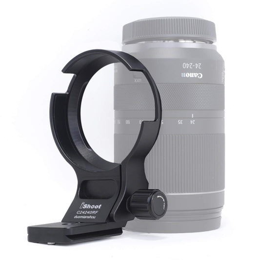 iShoot CNC Machined Diameter 79mm Tripod Mount Ring Lens Collar for Canon RF 24-240mm F4-6.3 is USM Lens, Built-in 70mm Arca-Swiss Quick Release Plate