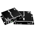 HDBasT HDMI Extender Over Cat5e/6 Ethernet up to 100m(328fts),JCHICI UHD 4K 60Hz (4:2:0 8-bit) with Bi-Directional IR, PoC and RS 232, Lossless
