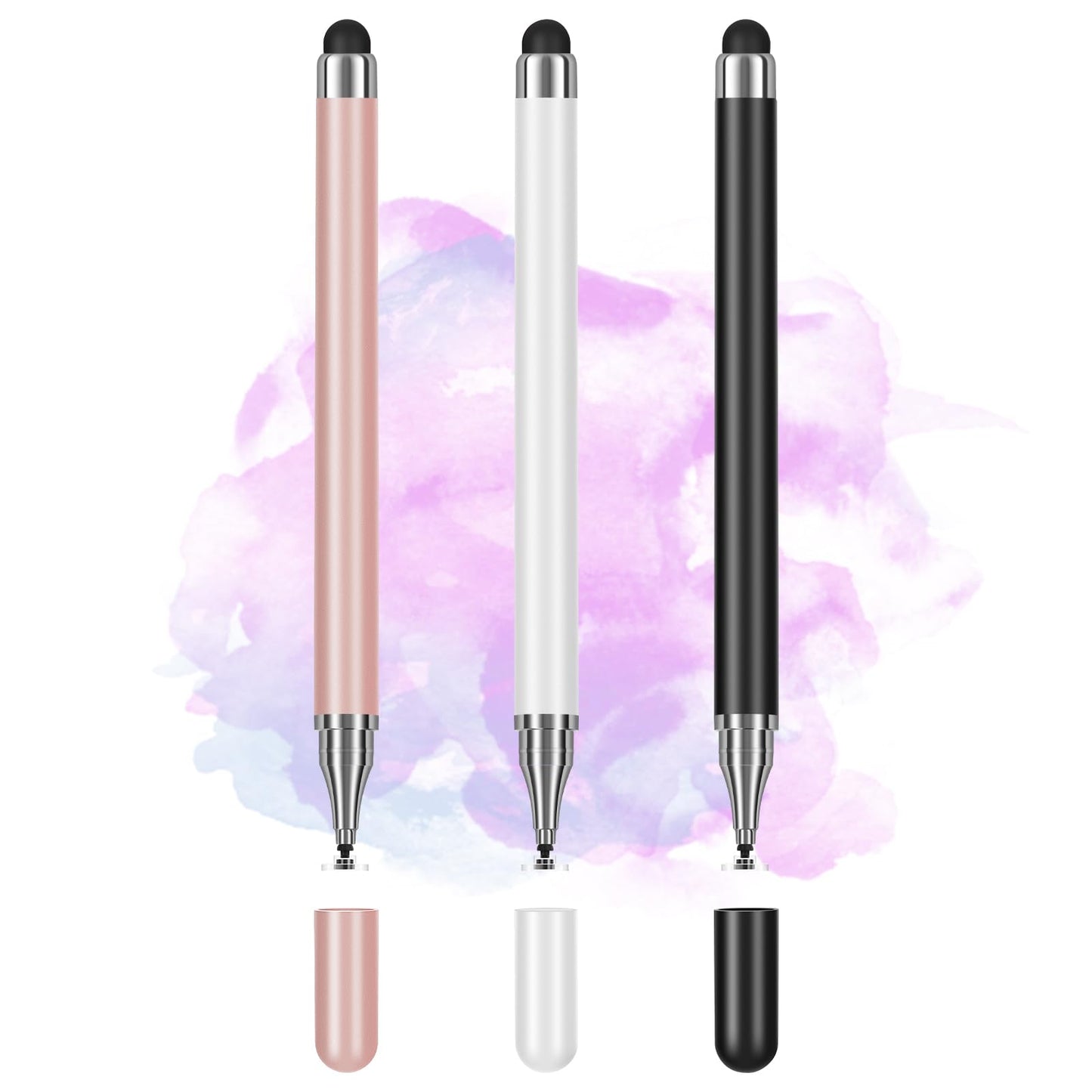 2-Pack Tablets Stylus Pen for All Touchscreen with Precision Disc Tip, 2-in-1 Universal Stylus Compatible with Android, iOS, Surface, and Phone