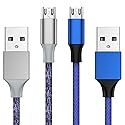 Charger Cable for Xbox One Controller - 2 Pack 10FT Nylon Braided Micro USB 2.0 Charge and Play Data Sync Cord for Xbox One S/X, Playstation 4