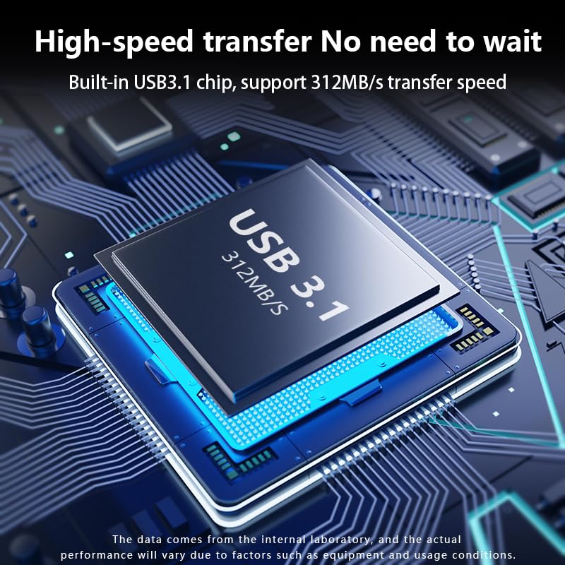 KOERTACOO Multi-Function High-Speed SD/TF Card Reader, 2-in-1 Card Carrying Case Holder, USB3.1 5Gbps Type-C Interface Memory Card Reader, Suitable