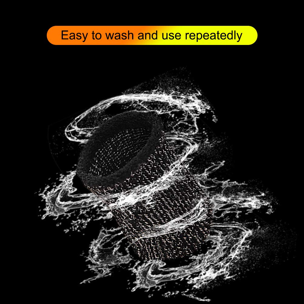 10 Pieces Mobile Game Touch Screen Thumb Fiber Finger Gloves, Anti-Sweat Breathable Full Touch Screen Sensitive Shoot Aim Joysticks (Light Gray)