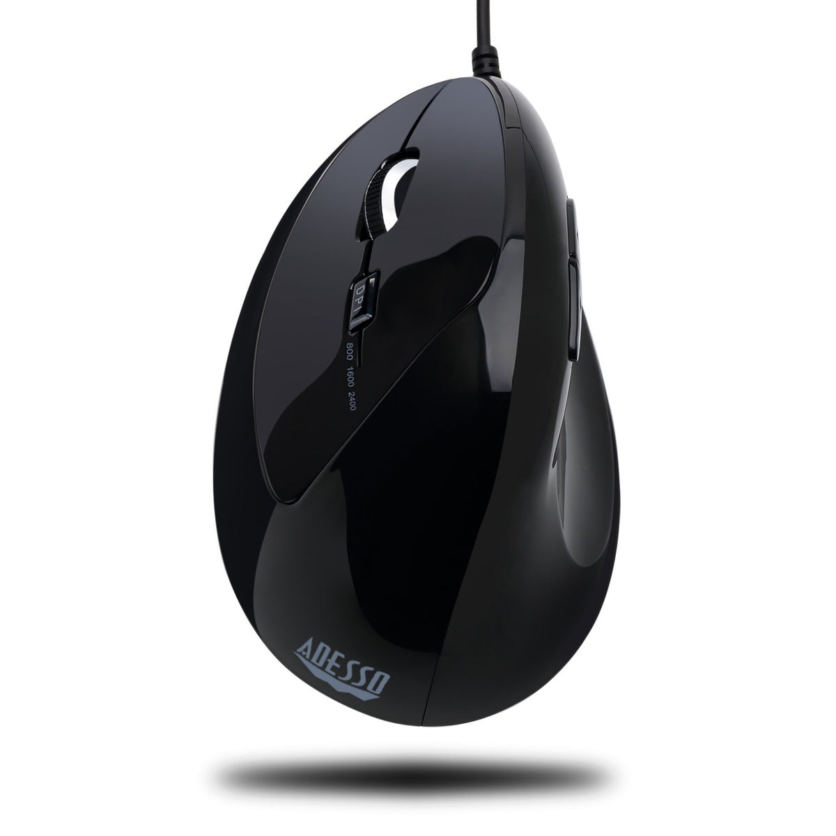 Adesso Imouse E7 Ergonomic Mouse for Left Hand, Black