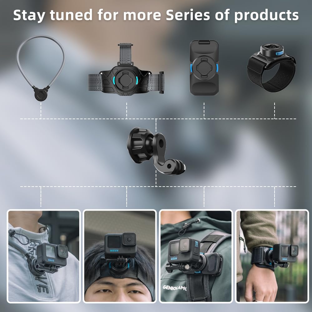 SUREWO Magnetic Neck Holder Mount for Gopro, POV Necklace Mount Quick Release Hands Free Mounting for Go Pro Hero 13/12/11/10/9/8/7 Black,DJI Osmo