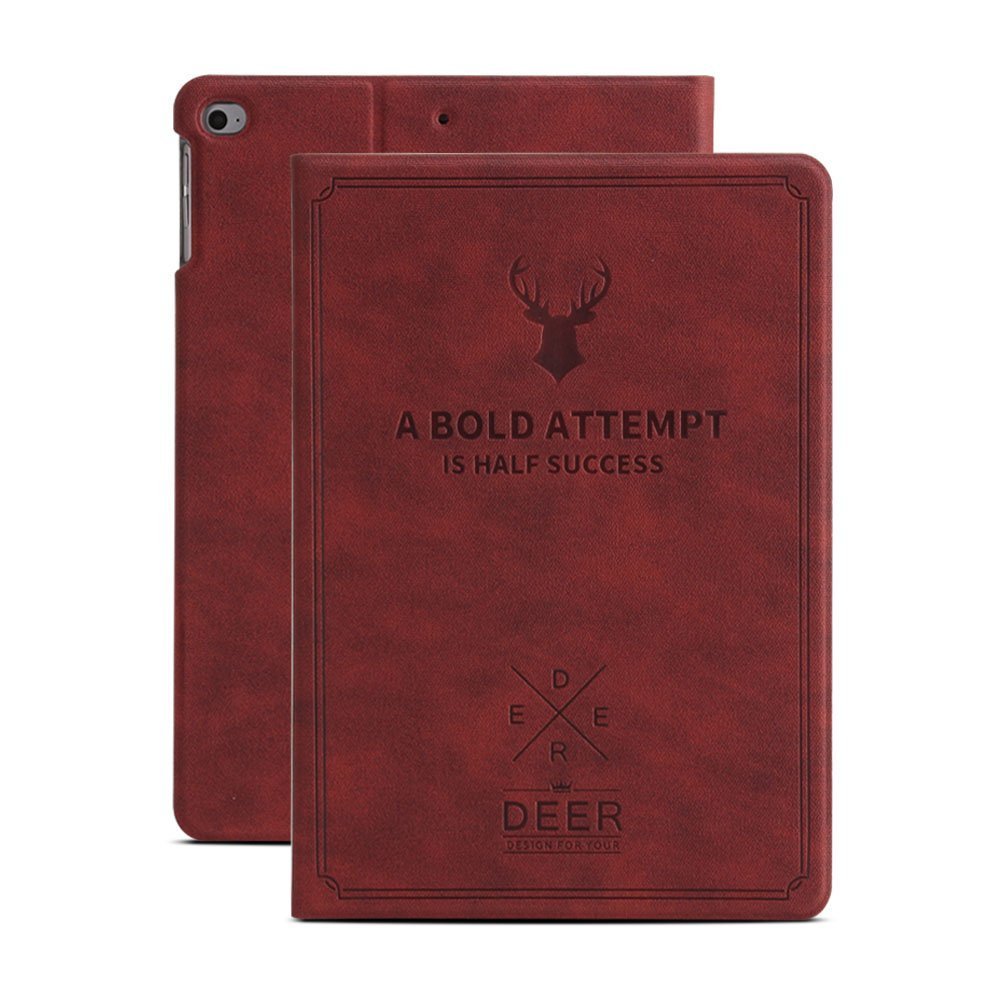 DuraSafe Case for iPad Mini 4 7.9 Inch 2015 [ A1538 A1550 ] Smart Cover Slim Folio, Auto Sleep/Wake Multi-Angle Stand - Deer Wine