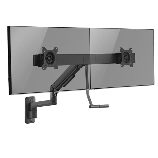 Mount-It! Proflex Dual Monitor Wall Mount, Gas Spring Arm with Crossbar, Fits 17-32? Screens up to 19.8 lb Each, Height Adjustable Full Motion Tilt