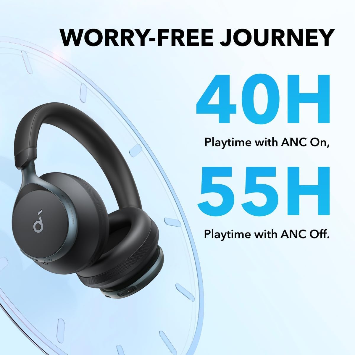 Soundcore Anker Space One ANC Over-Ear Headphones, Black, Renewed