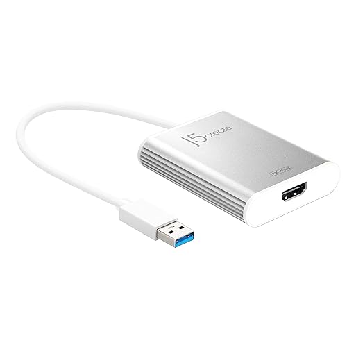 j5create USB 3.0 to 4K HDMI Display Adapter USB 3.0 Male Type-A Connector | HDMI Female Connector | 4K UHD | Resolution Up to 3840 x 2160 @ 30 Hz |