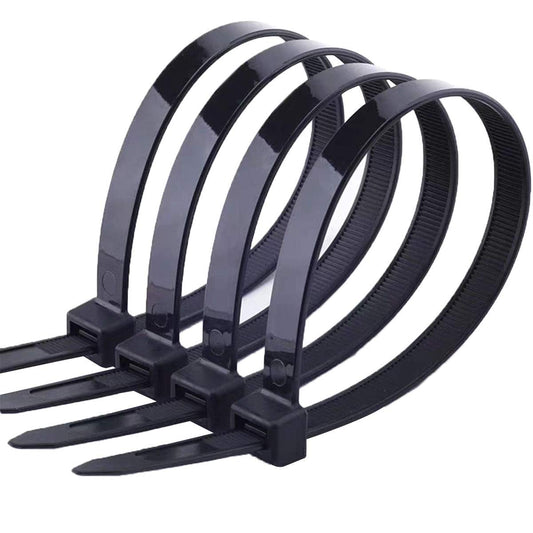 Zip Ties Heavy Duty 16inch 100 Pack, ECRAB Industrial Large Zip Cable Ties 175 Pounds Strong Nylon Self-Locking Outdoor Wire Ties Wraps - Black
