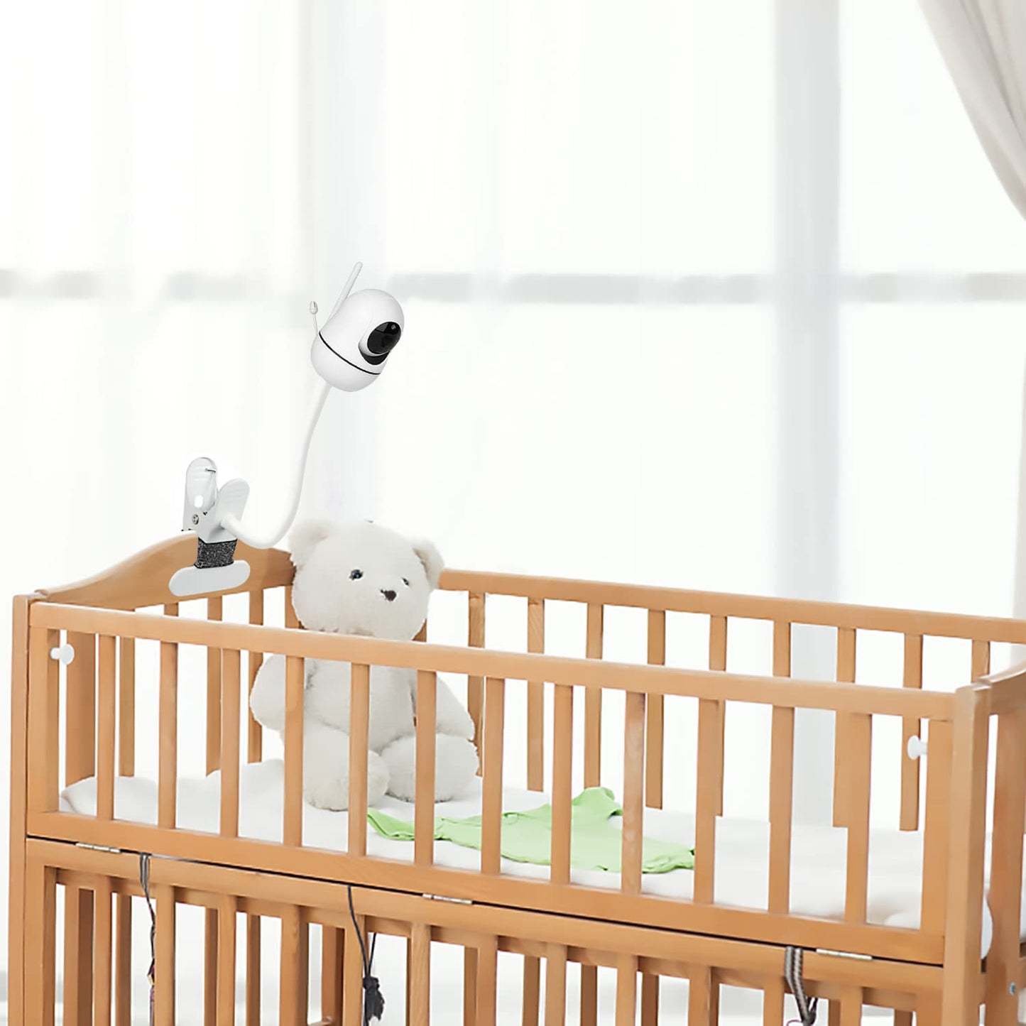 Baby Monitor Mount Compatible with HelloBaby HB6550/HB65/HB66/HB248,ANMEATE SM935E Baby Monitor Camera 15.7 inches Flexible Clip Clamp Mount Long