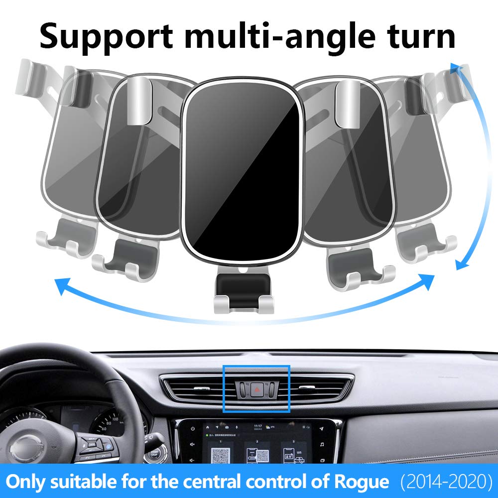 LUNQIN Car Phone Holder for Nissan Rogue SUV 2014-2020 & Nissan Rogue Sport 2017-2022 Auto Interior Accessories Cell Phones Mount Cellphone Mobile