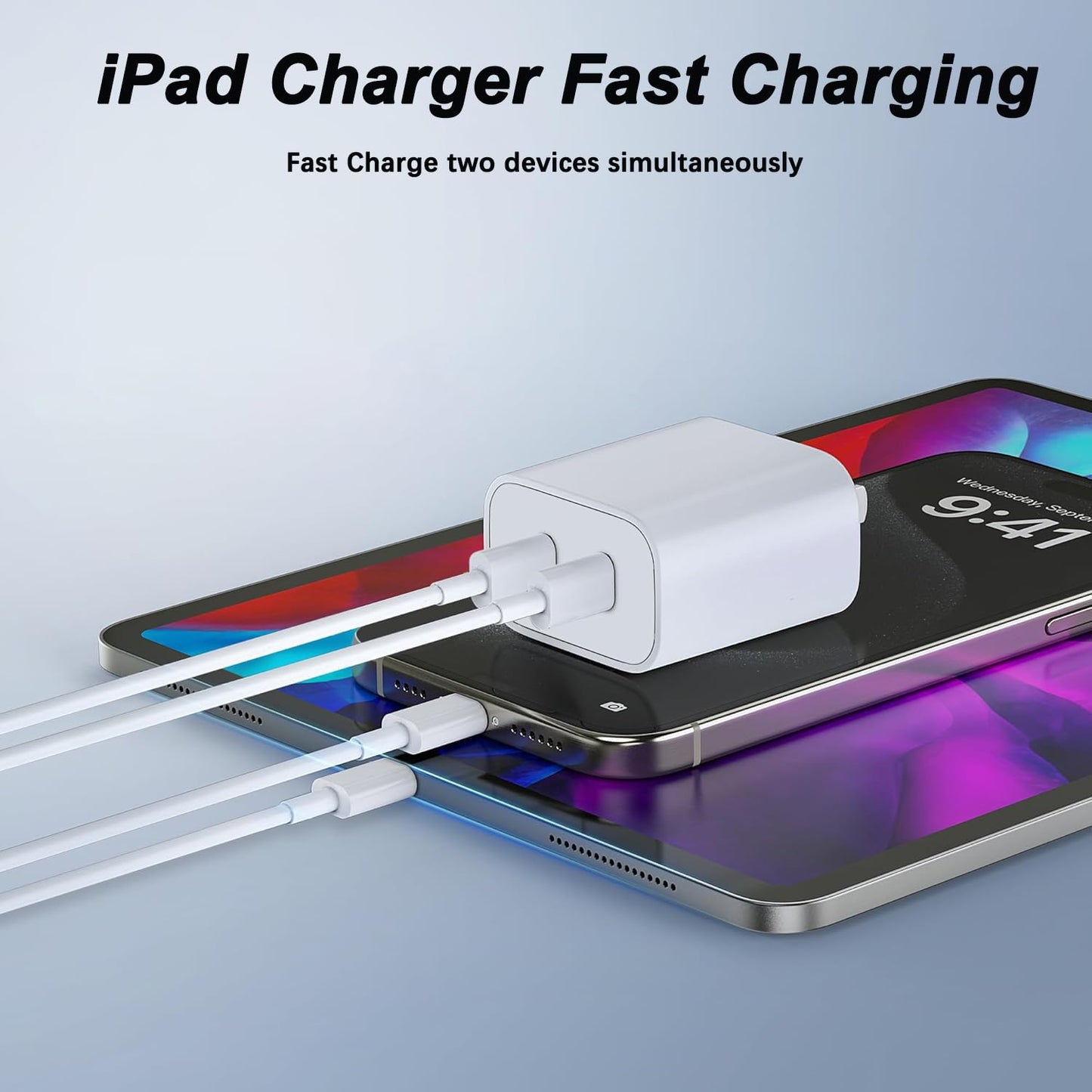 for iPhone Fast Charger,Dual Port USB C iPhone Charger Fast Charging Block,Super Fast Apple Double Type C Wall Charger,2Pack 10FT Quick USB C