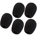 5Pcs Black Replacement Microphone Sponge Wind Shield Windscreen Foam Cover for Microphone Windscreen for Shure CVG18-B/C Gooseneck Condenser