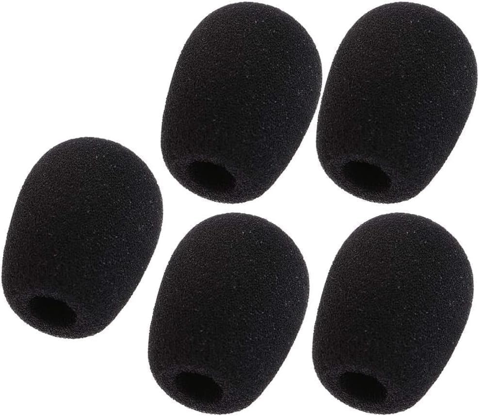 5Pcs Black Replacement Microphone Sponge Wind Shield Windscreen Foam Cover for Microphone Windscreen for Shure CVG18-B/C Gooseneck Condenser