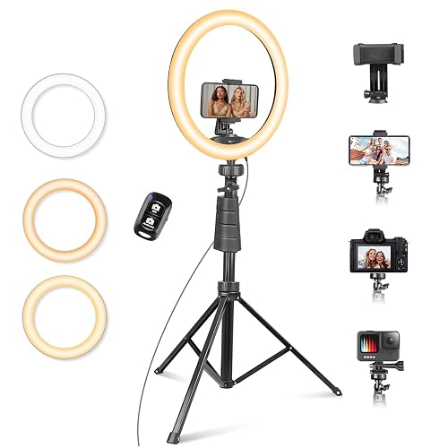 Eicaus 12" Ring Light with Tripod Stand and Phone Holder,Selfie LED Lighting with 62" Phone and Stand,Circle Ringlight for Photography,TIK Tok