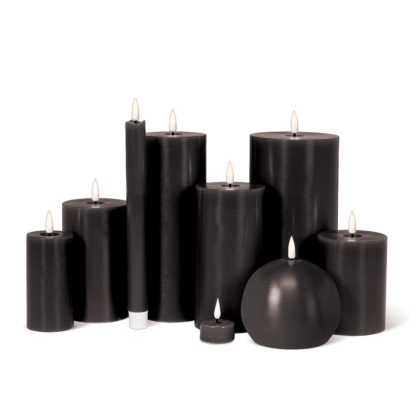 Abbott Collection Wax LED Flameless Pillar Candle - Black
