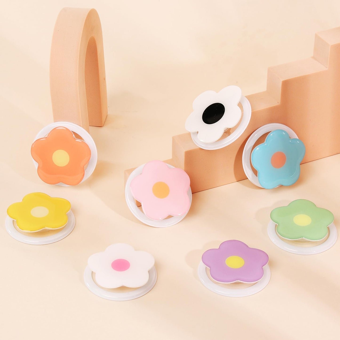 Magnetic Phone Grip Collapsible Cute Floral Series Hold Phone Grip Stand Include Adapter Ring for Smartphone Tablet Cell Phone Accessory Compatible
