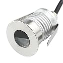 CNBRIGHTER LED In-Ground Well Light - Half-Moon, 12V-24V DC, IP67 Waterproof Buried Underground Lamps,Outdoor Landscape Lighting,Warm White 3000K (1