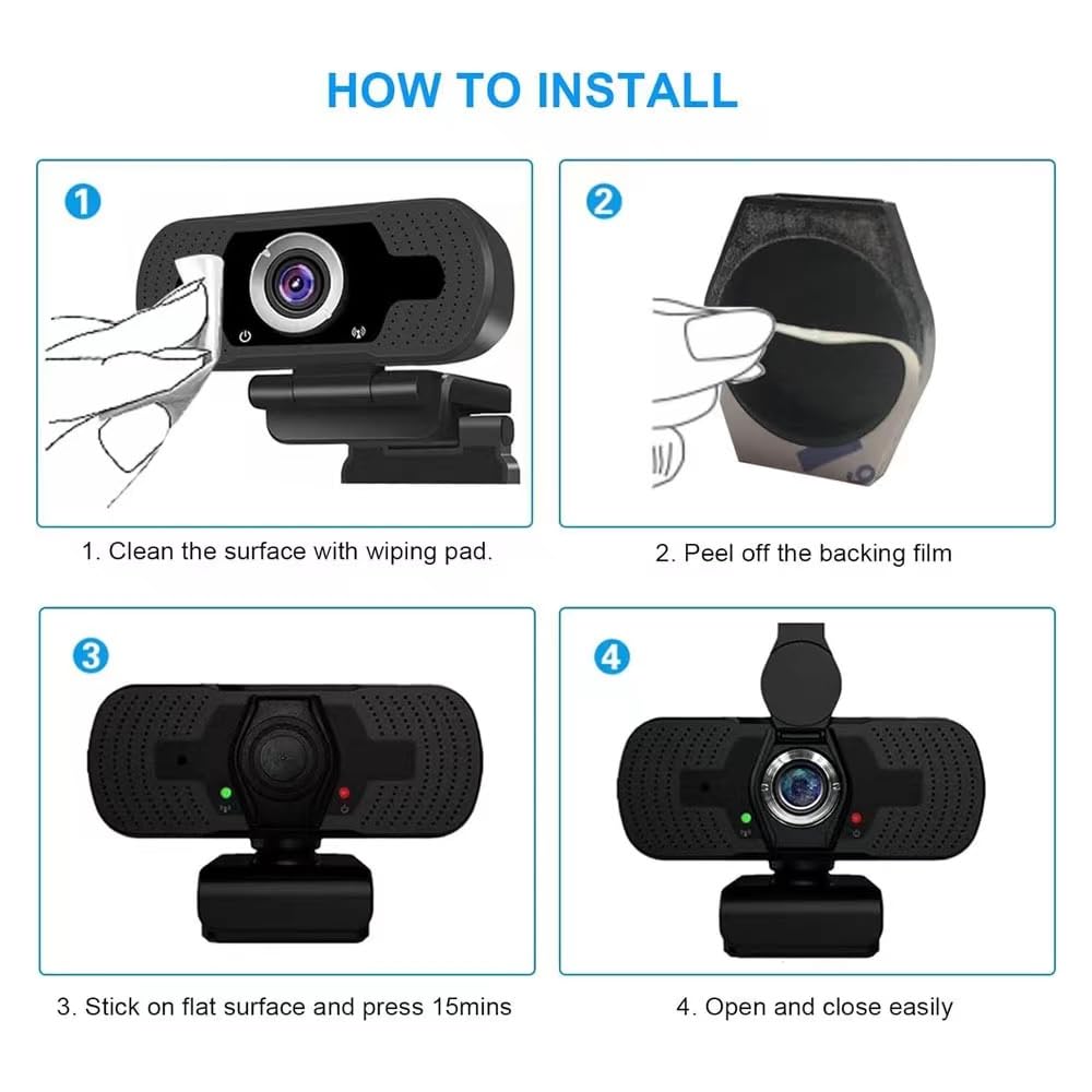 JiSiTeCai 2-Pack Universal Webcam Covers, Desktop External Lens caps, Shutter Protectors, Privacy Covers for Streaming, Compatible