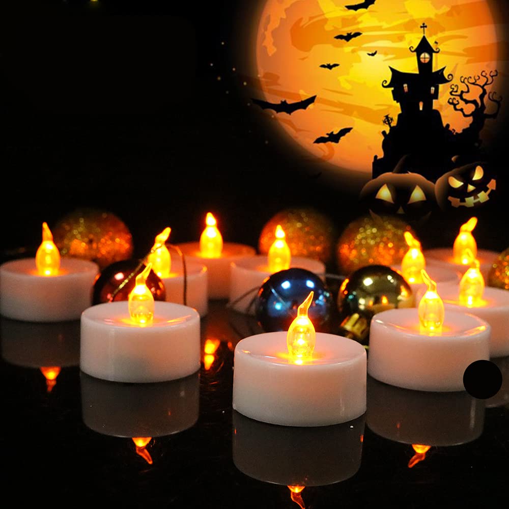 Anziner Tea Lights,50 Pack Flameless LED Tealight Candles,Realistic Flickering Warm Yellow Battery Operated LED Tea Lights Candles. Ideal for Parties
