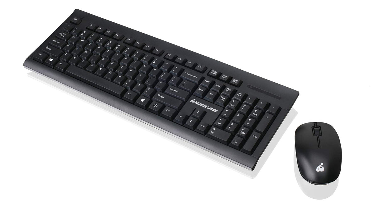 IOGEAR Wireless Keyboard and Mouse - 2.4GHz Full-Size Mouse Keyboard Combo - Spill-Resistant/Spill-Proof - Mac (10.2.x or Later) - Windows XP/7/8/10