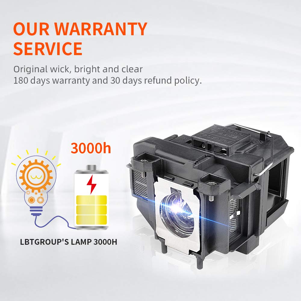 LBTbate ELPLP67 V13H010L67 Replacement Projector Lamp for EPSON PowerLite Home Cinema 710 750HD EX7210 EX3210 EX3212 EX5210 H429A VS210 VS220 MG-850HD