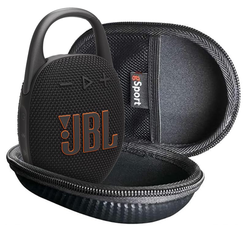 JBL Clip 5 Ultra Portable Bluetooth Speaker with gSport Carbon Fiber Case (Black)