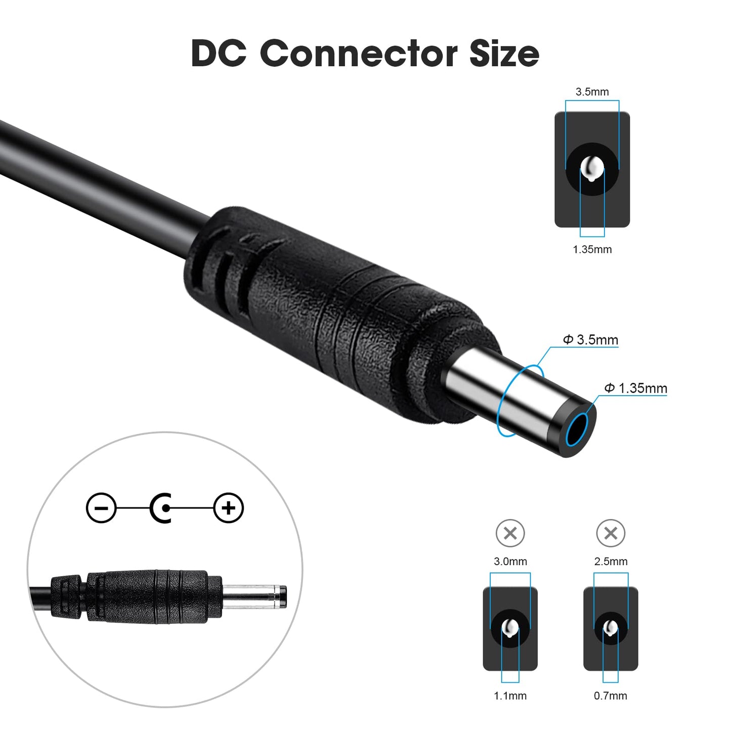 8.4V 1.5A DC Power Adapter - AC 100-240V 50/60Hz to DC 8.4V 1.5A Power Adapter, with 57 Inches Charging Cable, for 2200mAh/3000mAh Li-ion Battery (US…