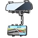LvShuLiangPin Rearview Mirror Phone Holder for Car, 360° Rotating Rear View Mount with Adjustable Arm Length, Upgraded Four Corners Fixed Anti-Shake