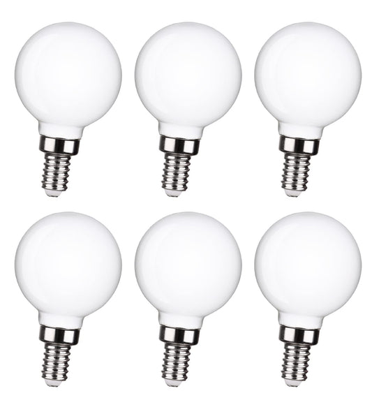 FUTIME 6Pack G50 LED Ceiling Fan Light Bulbs, Dimmable LED Candelabra Bulb