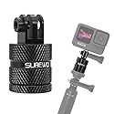 Aluminum 1/4 inch 20 Camera Tripod Adapter Mount, 360° Rotation 1/4"-20 Aluminum Tripod Adapter Mount Compatible with GoPro Hero 13/12/11/10, DJI