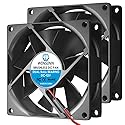 WINSINN DC 80mm Fan 24V 8025 Dual Ball Bearing Brushless Cooling 80mmx25mm 2PIN (Pack of 2Pcs)