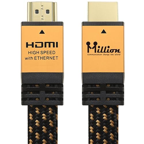 Million High Speed Ultra HDMI Cable 10 Feet (3.1m) with Ethernet - HDMI 2.0 Professional Support 4K 3D 2160P 1440P - Audio Return Channel (ARC),Gold