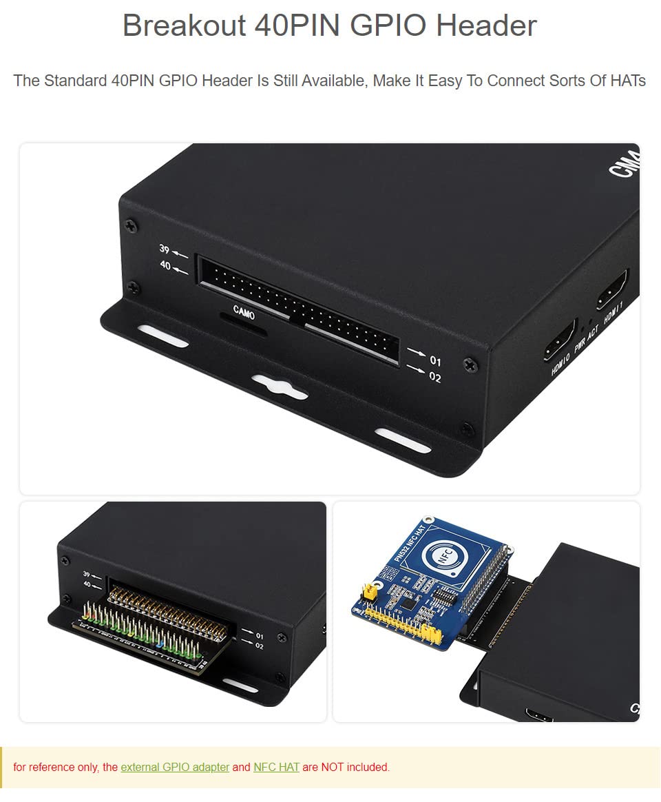 Waveshare Metal Box (A) Designed for Official Raspberry Pi Compute Module 4 IO Board Comes with Cooling Fan Mini Computer Chassis Robust