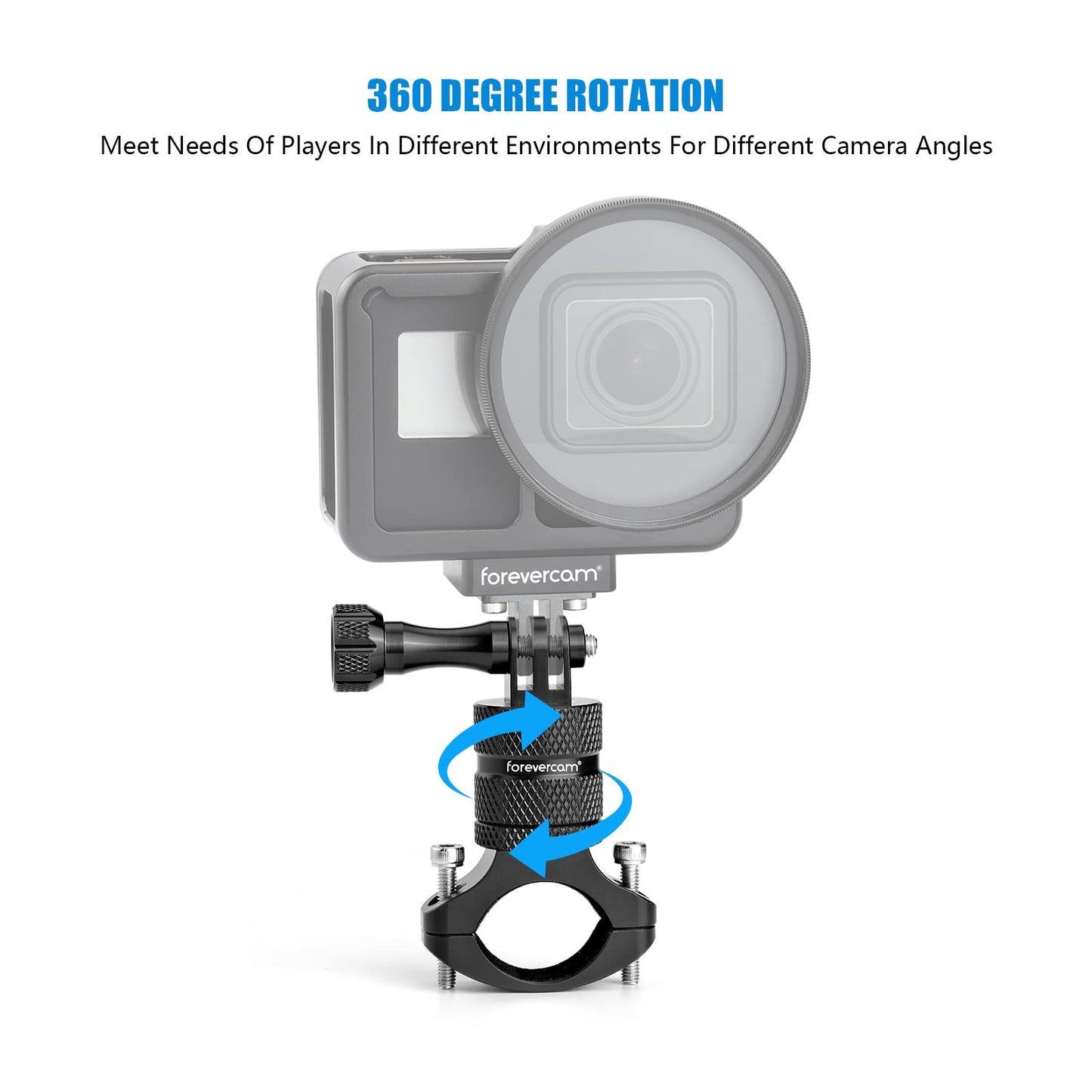 Forevercam Bike Handlebar Mount for Gopro Hero 13 12 11 10 9 8 DJI Osmo Insta360 AKASO and Other Action Camera Aluminum Motorcycle Handlebar Mount