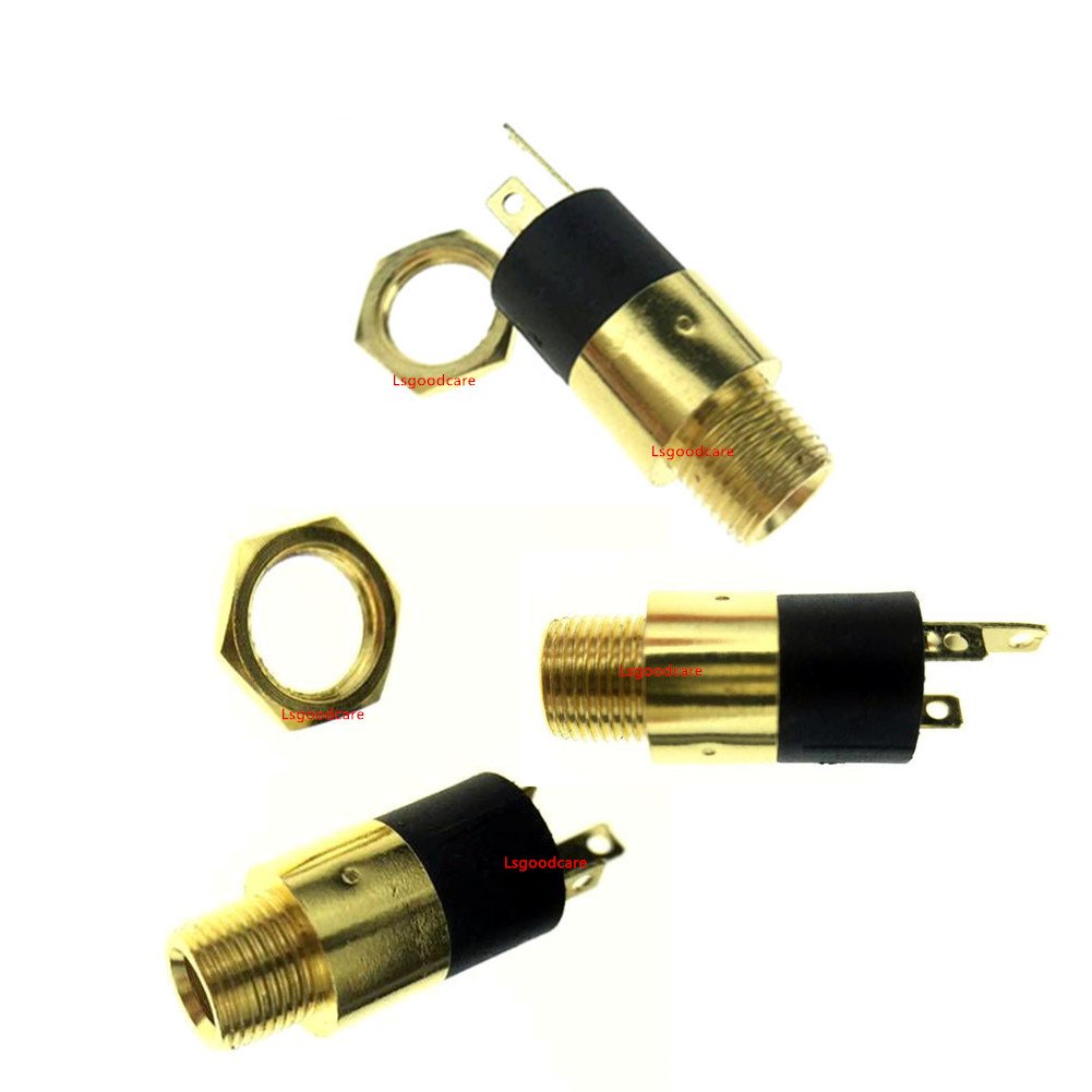 Lsgoodcare 20PCS 3.5MM 1/8 Inch Gold Gold Plated Stereo Jack Panel Mount Connector