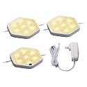 PureOptics LED 3-Pack LED Puck Light Kit, Warm White (LEDUC-PUCK-3WK)
