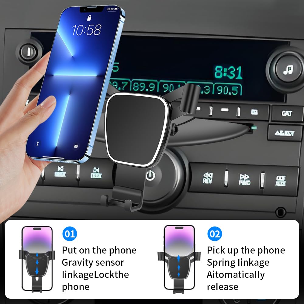 Car Phone Mount Holder For Chevy Chevrolet Silverado 1500 1999-2018?Silverado 2500HD 1999-2019?3500HD 1999-2019 Auto Accessories Interior Mobile Cell